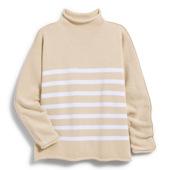 Frank & Eileen Monterey Funnel Neck 100% Cotton Sweater Italian Stripes XL